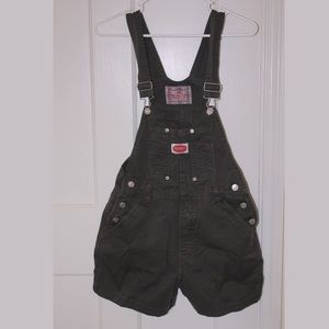 Olive Green Revolt overall shorts, size small